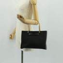 LOEWE Hand Bag Canvas Black Gold Auth 161425V-22