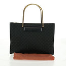 LOEWE Hand Bag Canvas Black Gold Auth 161425V-12