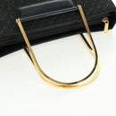 LOEWE Hand Bag Canvas Black Gold Auth 161425V-7