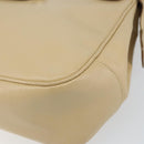 Salvatore Ferragamo Gancini Shoulder Bag Leather Beige Gold Auth 161430-9