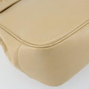 Salvatore Ferragamo Gancini Shoulder Bag Leather Beige Gold Auth 161430-14