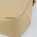 Salvatore Ferragamo Gancini Shoulder Bag Leather Beige Gold Auth 161430-15