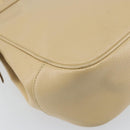 Salvatore Ferragamo Gancini Shoulder Bag Leather Beige Gold Auth 161430-16