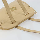 Salvatore Ferragamo Gancini Shoulder Bag Leather Beige Gold Auth 161430-6