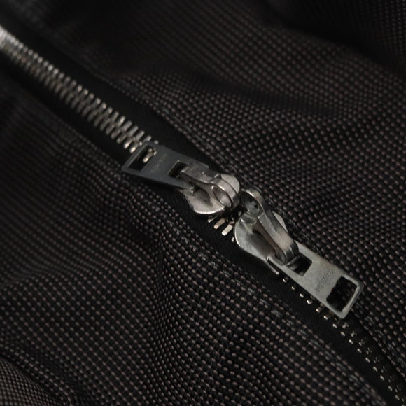 HERMES Her Line Tote Bag Canvas Gray Silver Auth 161431