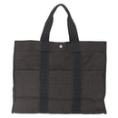 HERMES Her Line Tote Bag Canvas Gray Silver Auth 161431-3