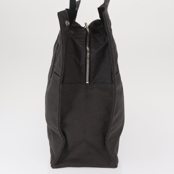 HERMES Her Line Tote Bag Canvas Gray Silver Auth 161431