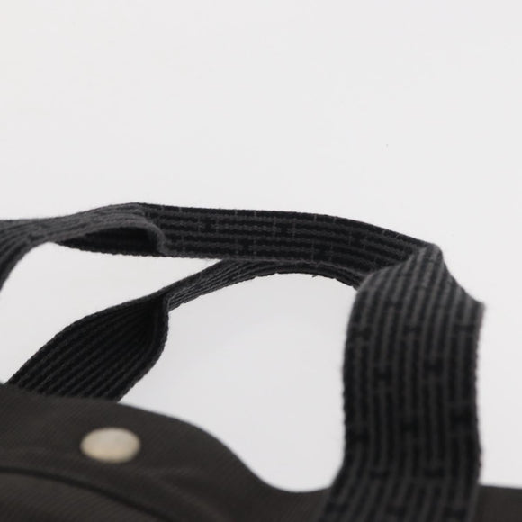 HERMES Her Line Tote Bag Canvas Gray Silver Auth 161431