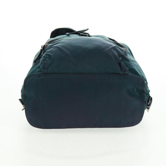PRADA Backpack Nylon Green Silver Auth 161433