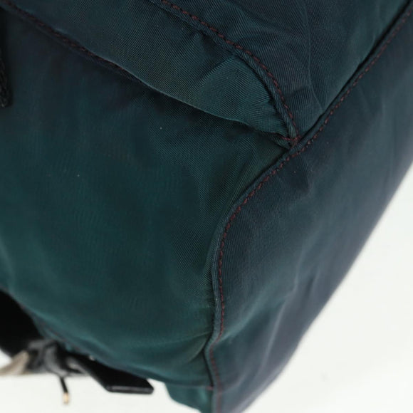 PRADA Backpack Nylon Green Silver Auth 161433