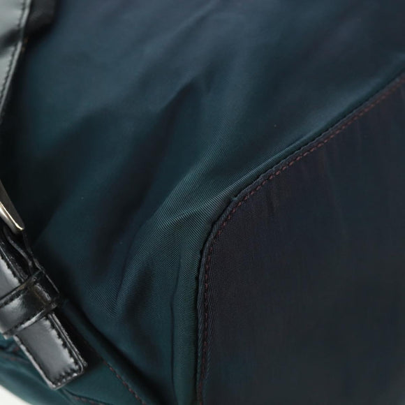 PRADA Backpack Nylon Green Silver Auth 161433