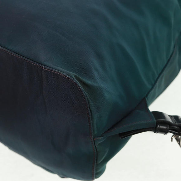 PRADA Backpack Nylon Green Silver Auth 161433
