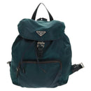 PRADA Backpack Nylon Green Silver Auth 161433-13