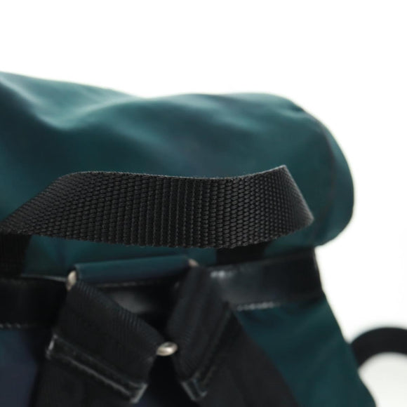 PRADA Backpack Nylon Green Silver Auth 161433
