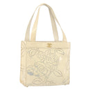 CHANEL Camelia Shoulder Bag Patent leather Ivory Gold CC Auth 161438-1