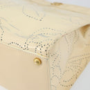 CHANEL Camelia Shoulder Bag Patent leather Ivory Gold CC Auth 161438-15