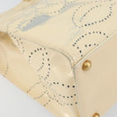 CHANEL Camelia Shoulder Bag Patent leather Ivory Gold CC Auth 161438-16