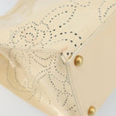 CHANEL Camelia Shoulder Bag Patent leather Ivory Gold CC Auth 161438-18