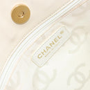 CHANEL Camelia Shoulder Bag Patent leather Ivory Gold CC Auth 161438-20
