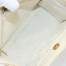 CHANEL Camelia Shoulder Bag Patent leather Ivory Gold CC Auth 161438-10