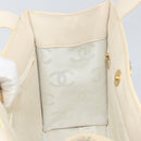 CHANEL Camelia Shoulder Bag Patent leather Ivory Gold CC Auth 161438-21