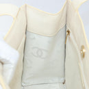 CHANEL Camelia Shoulder Bag Patent leather Ivory Gold CC Auth 161438-22
