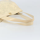 CHANEL Camelia Shoulder Bag Patent leather Ivory Gold CC Auth 161438-7