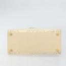 CHANEL Camelia Shoulder Bag Patent leather Ivory Gold CC Auth 161438-5