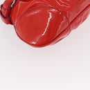 Salvatore Ferragamo Gancini Hand Bag Enamel Red Silver Auth 161440-9