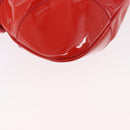Salvatore Ferragamo Gancini Hand Bag Enamel Red Silver Auth 161440-15