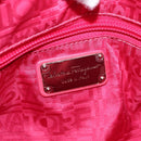 Salvatore Ferragamo Gancini Hand Bag Enamel Red Silver Auth 161440-19