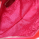 Salvatore Ferragamo Gancini Hand Bag Enamel Red Silver Auth 161440-11