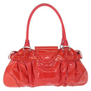 Salvatore Ferragamo Gancini Hand Bag Enamel Red Silver Auth 161440-2
