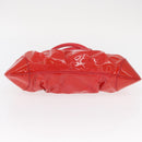 Salvatore Ferragamo Gancini Hand Bag Enamel Red Silver Auth 161440-5