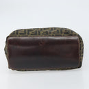 FENDI Zucca Canvas Hand Bag Brown Black Auth 161442-6