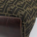 FENDI Zucca Canvas Hand Bag Brown Black Auth 161442-14