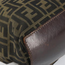 FENDI Zucca Canvas Hand Bag Brown Black Auth 161442-15
