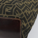 FENDI Zucca Canvas Hand Bag Brown Black Auth 161442-16