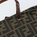 FENDI Zucca Canvas Hand Bag Brown Black Auth 161442-10