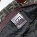 FENDI Zucca Canvas Hand Bag Brown Black Auth 161442-19