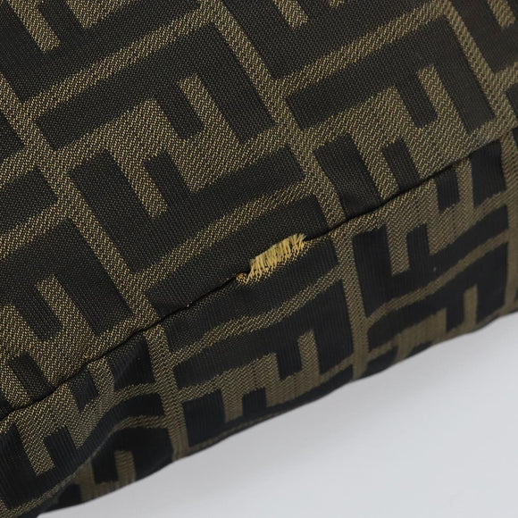 FENDI Zucca Canvas Hand Bag Brown Black Auth 161442