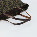 FENDI Zucca Canvas Hand Bag Brown Black Auth 161442-8