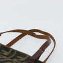 FENDI Zucca Canvas Hand Bag Brown Black Auth 161442-9
