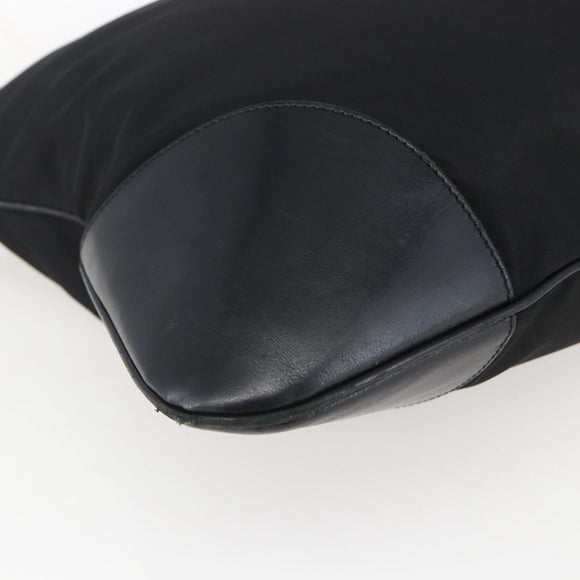 PRADA Shoulder Bag Nylon Black Silver Auth 161445