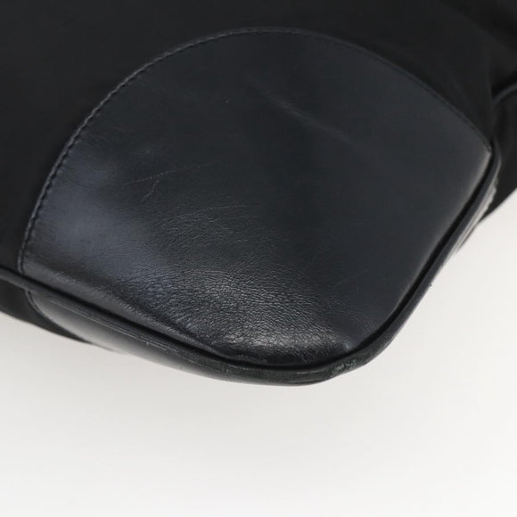 PRADA Shoulder Bag Nylon Black Silver Auth 161445