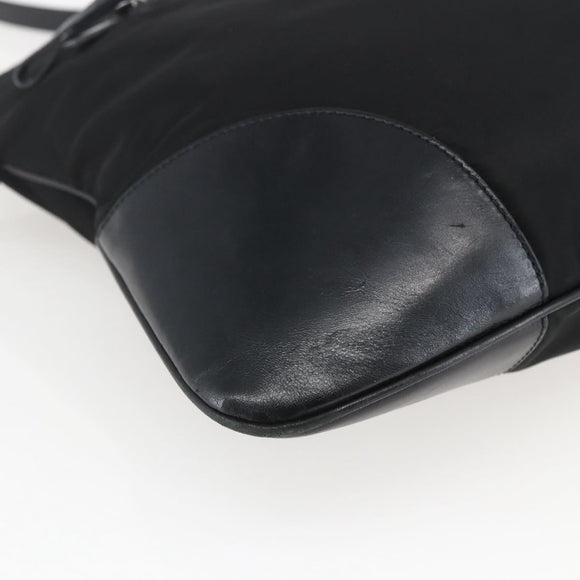 PRADA Shoulder Bag Nylon Black Silver Auth 161445