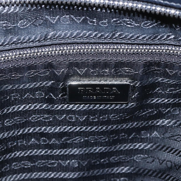 PRADA Shoulder Bag Nylon Black Silver Auth 161445