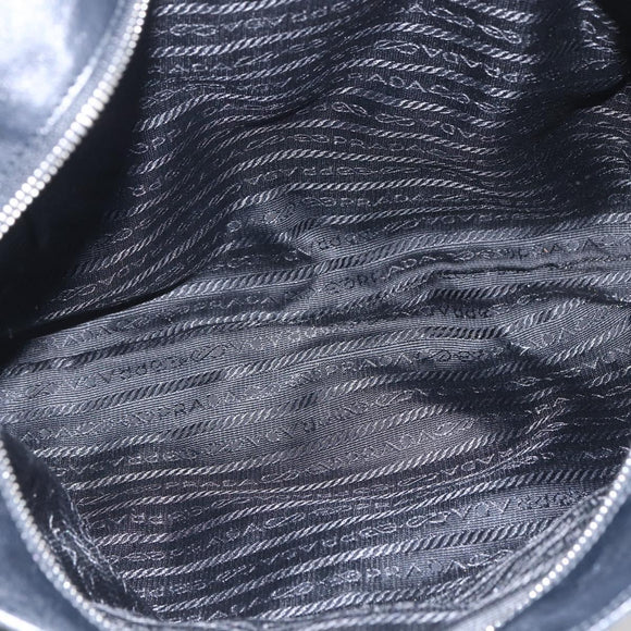 PRADA Shoulder Bag Nylon Black Silver Auth 161445