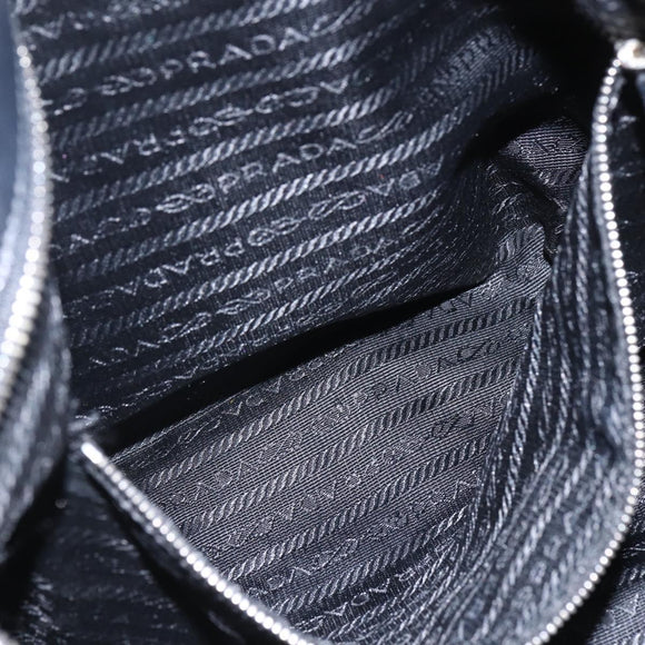 PRADA Shoulder Bag Nylon Black Silver Auth 161445
