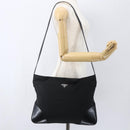 PRADA Shoulder Bag Nylon Black Silver Auth 161445-24